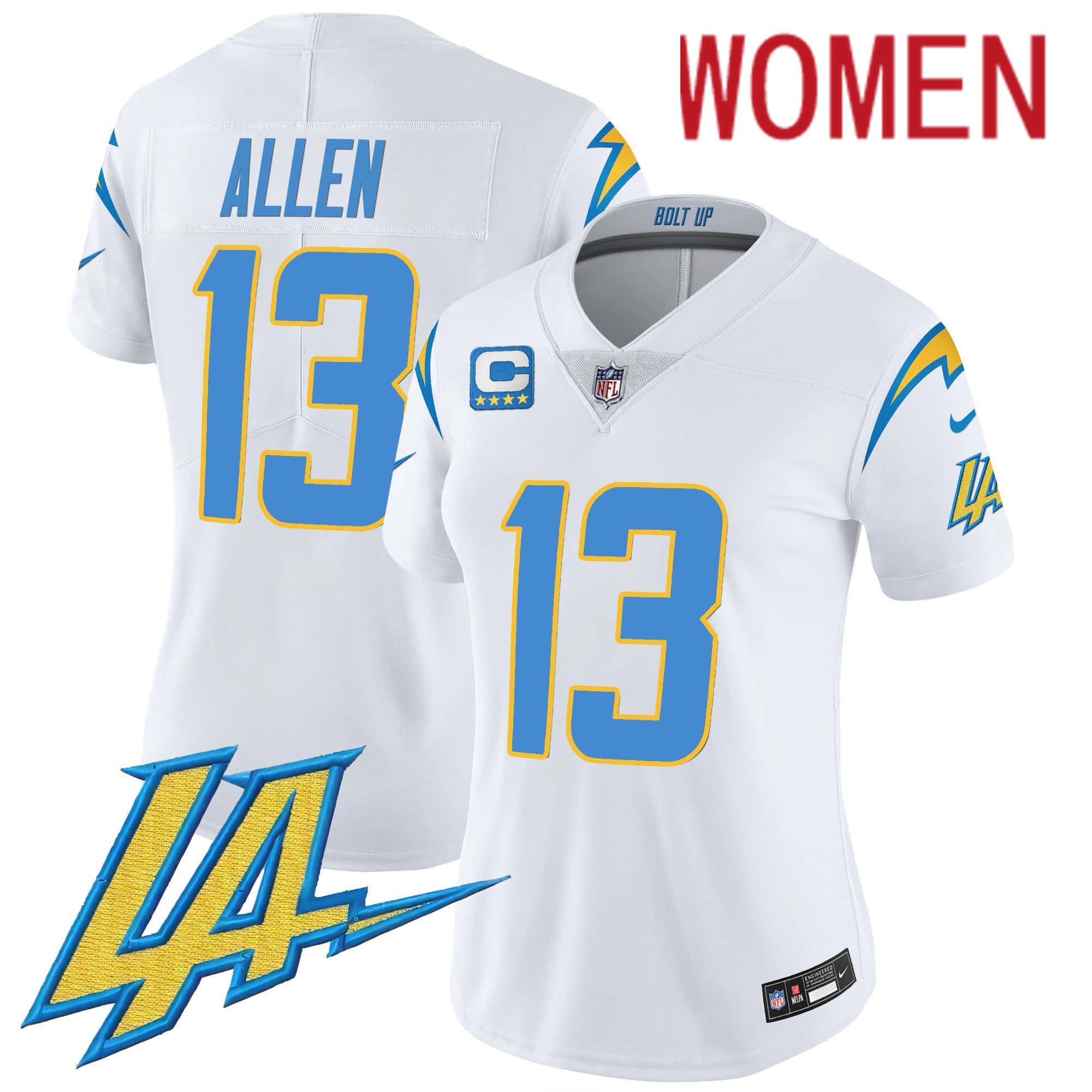 Women Los Angeles Chargers #13 Allen White 2024 Nike Vapor Limited NFL Jersey->women nfl jersey->Women Jersey